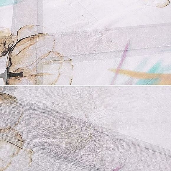 Vtg multicolour pastel watercolour oversized chiffon scarf - Picture 10 of 10